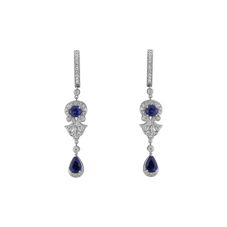 Náušnice se safírem a diamanty Sapphire lady