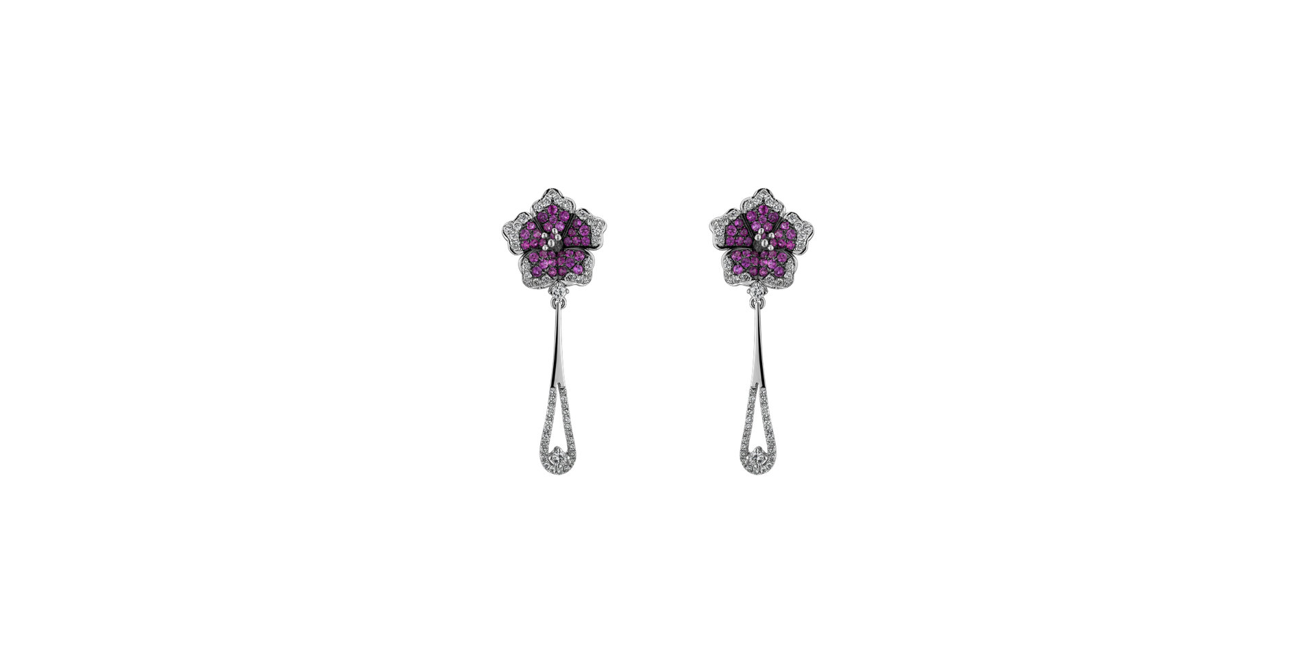 Náušnice s diamanty a safíry Miss Flora