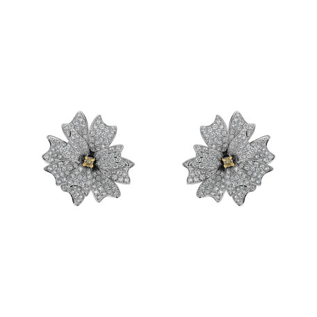 Náušnice s hnědými diamanty Celestial Rose