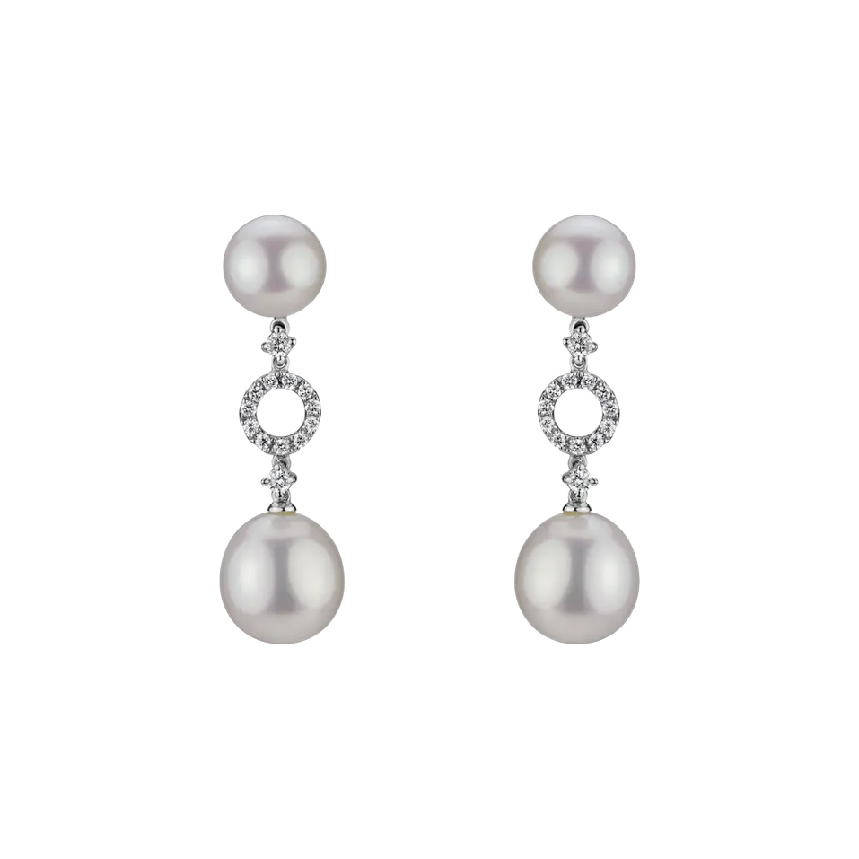 Náušnice s perlou a diamanty Zarina Pearls
