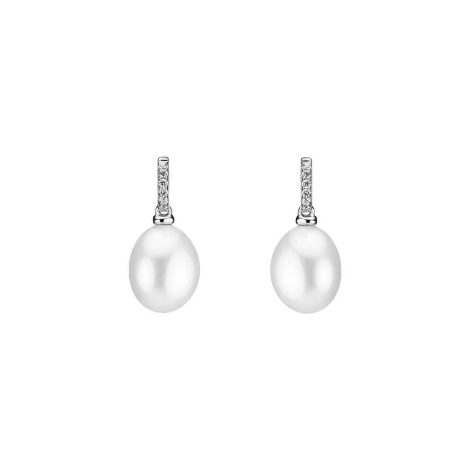 Náušnice s perlou a diamanty Electra