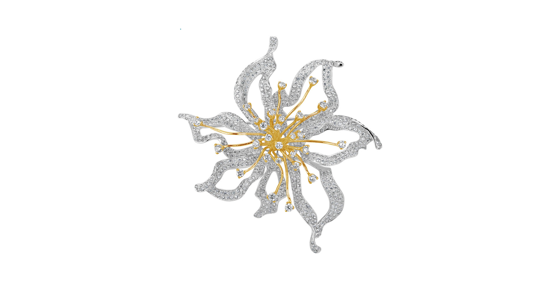 Brož s diamanty Magic Lotus