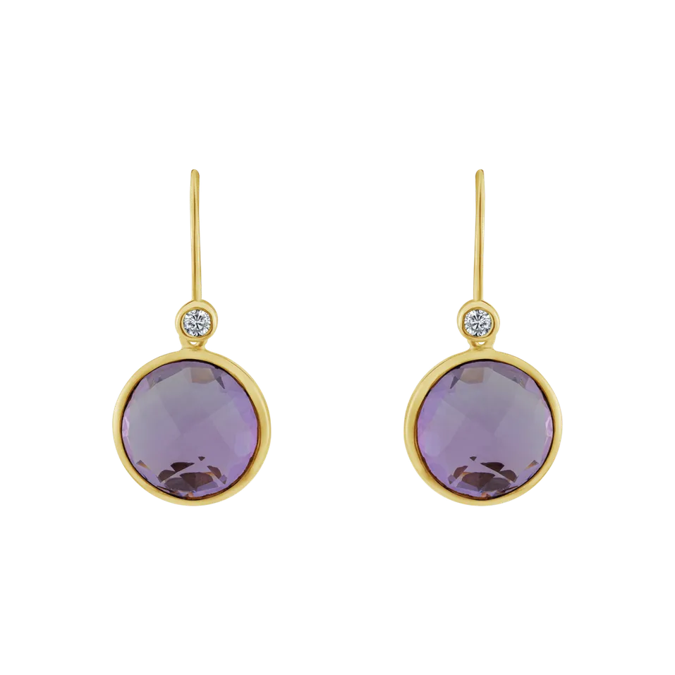 Náušnice s ametystem diamanty Purple Divination
