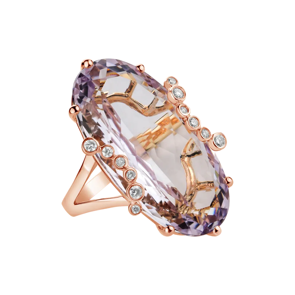 Prsten s ametystem a diamanty Nieves