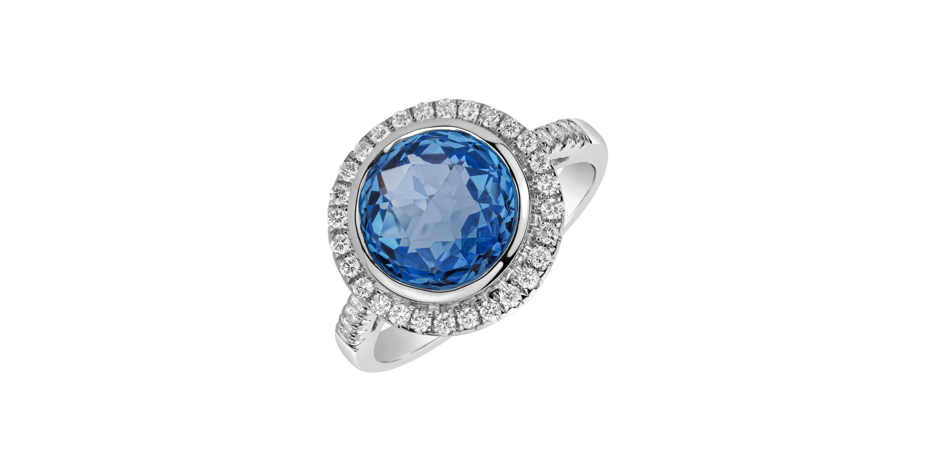 Prsten s topazem a diamanty Defender