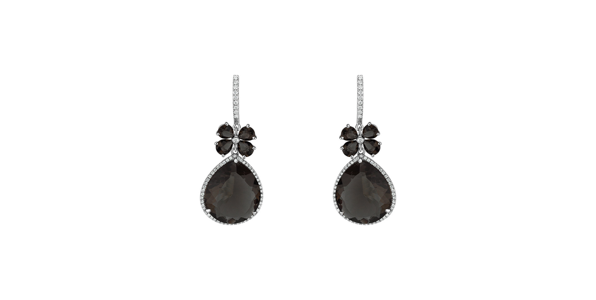 Náušnice s quartzem a diamanty Freida