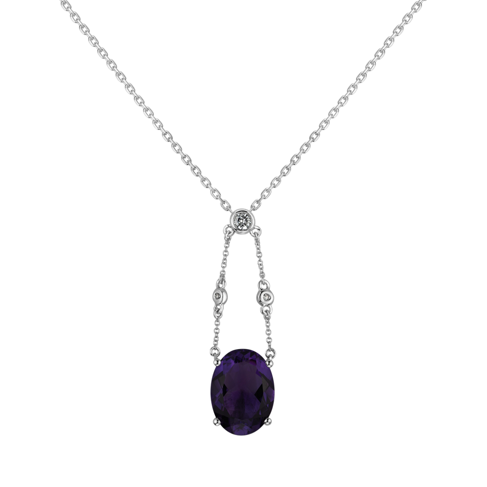 Přívěs s ametystem a diamanty Koridon