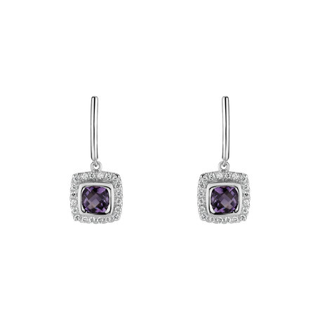 Náušnice s ametystem diamanty Morcant