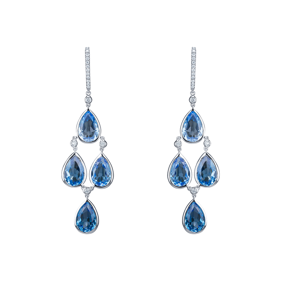 Náušnice s topazem a diamanty Dita