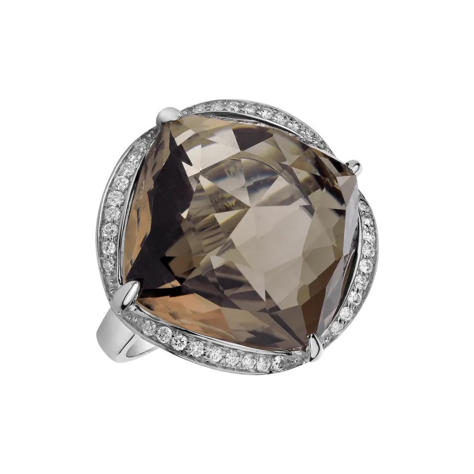 Prsten s quartzem diamanty The Night Abyss
