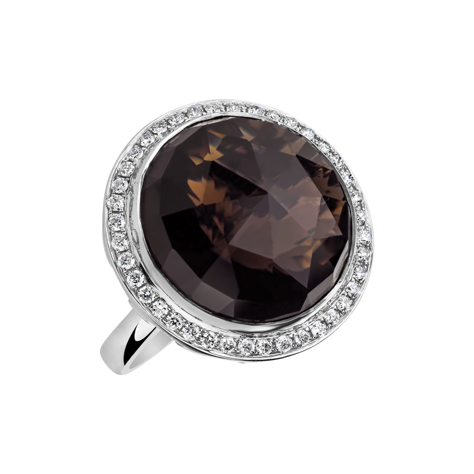 Prsten s quartzem diamanty Freccia