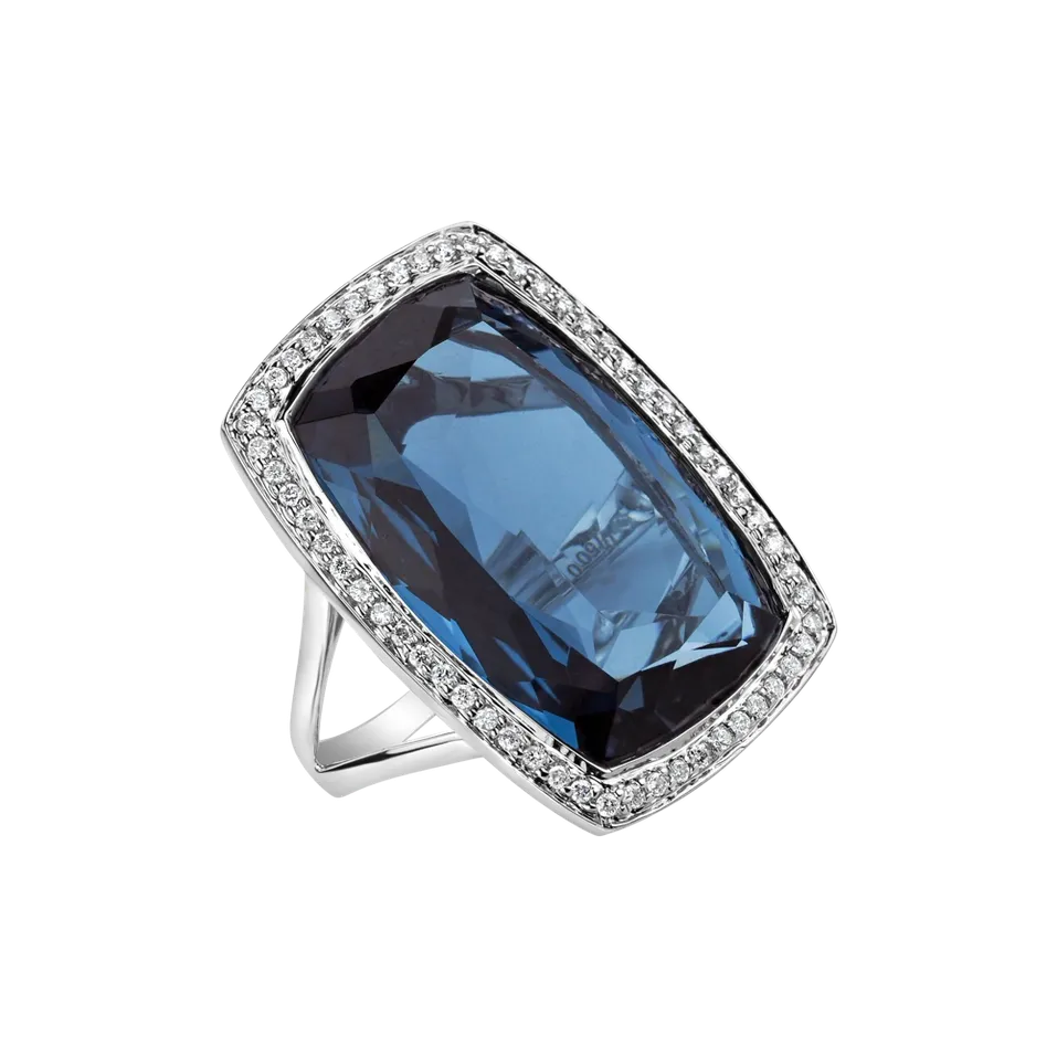 Prsten s topazem a diamanty Galaxy Treasure