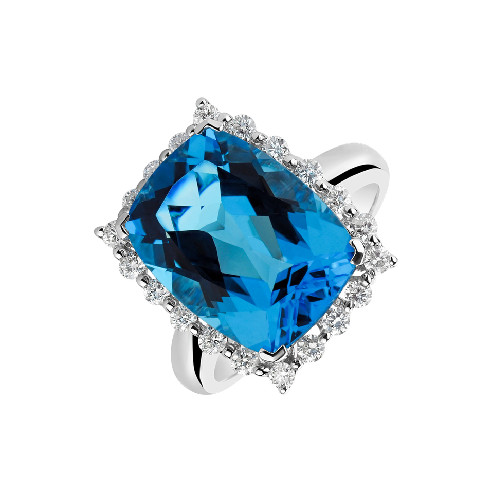 Prsten s topazem a diamanty Justin