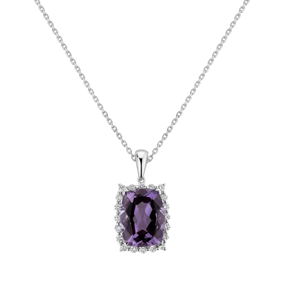 Přívěs s ametystem a diamanty Abdon