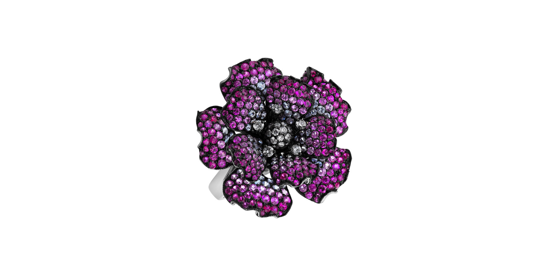 Prsten s diamanty a safíry Royal Magnolia