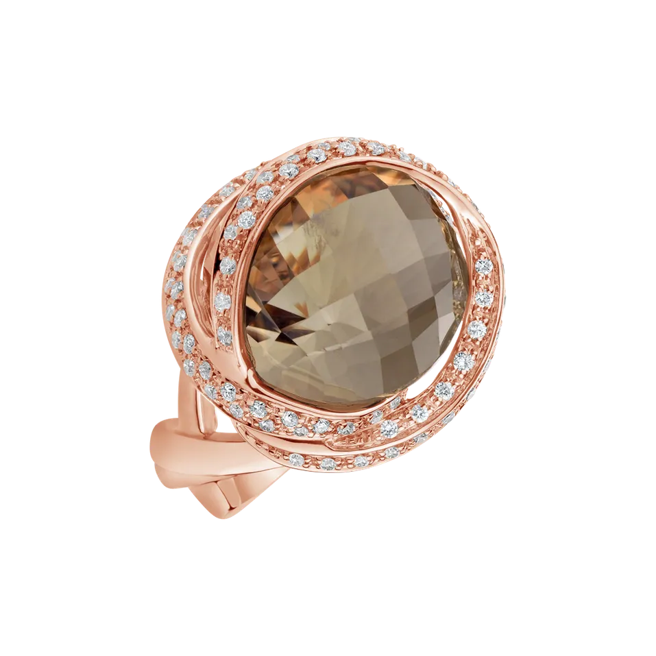 Prsten s quartzem diamanty Alchymy Glamour