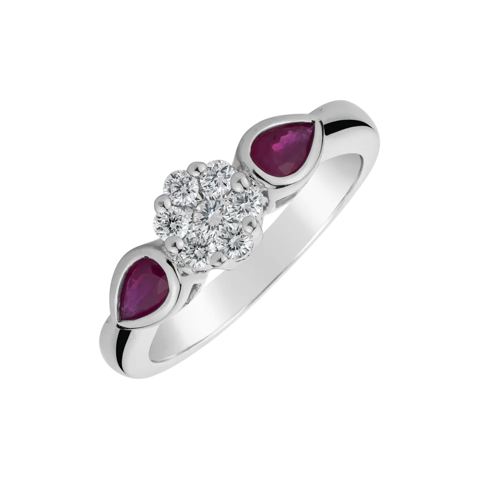 Prsten s diamanty a rubíny Heaven Princess