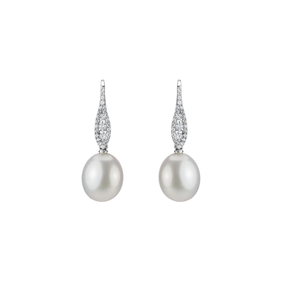 Náušnice s perlou a diamanty Raquel Ocean