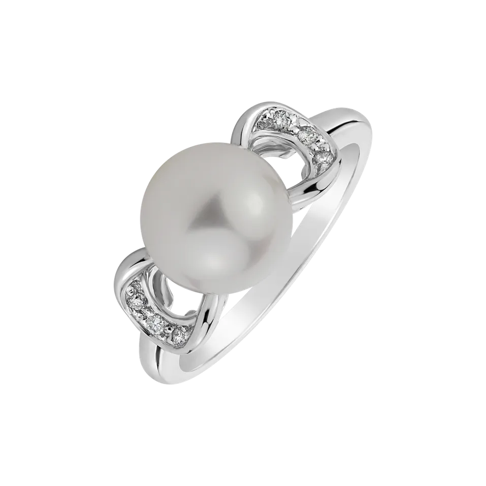 Prsten s perlou a diamanty Pearl Passion