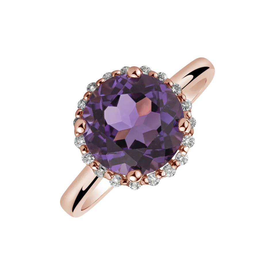 Prsten s ametystem a diamanty Majestic Royalty