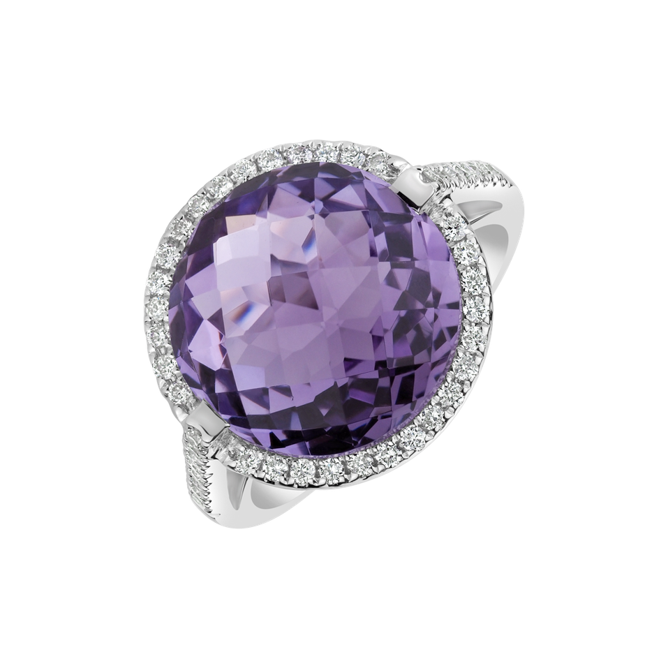 Prsten s ametystem a diamanty Epifania
