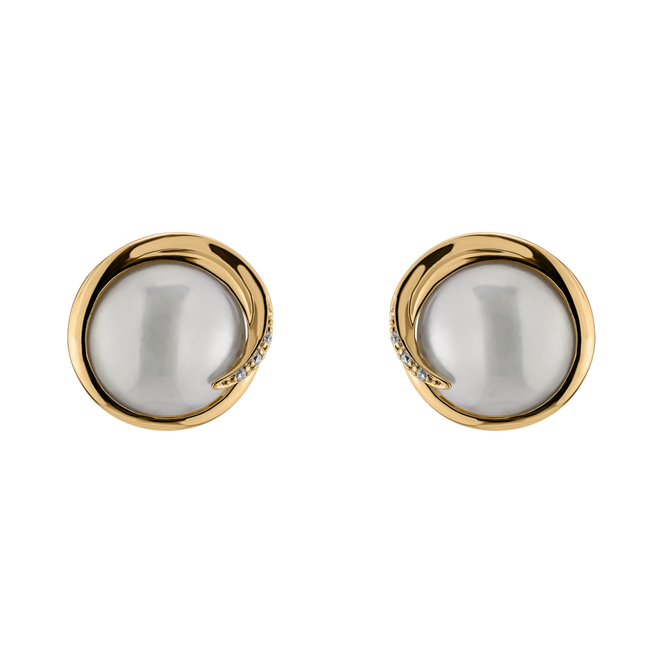 Náušnice s perlou a diamanty Lorena Waves