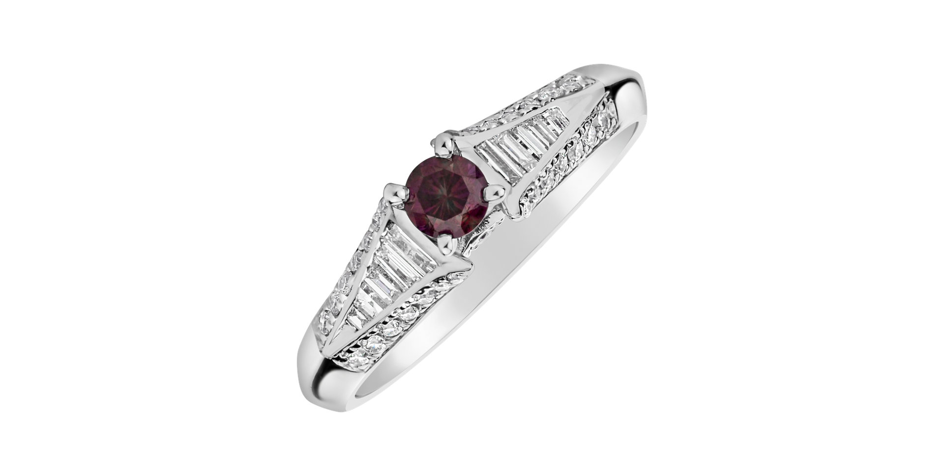 Prsten s růžovými a bílými diamanty In Love