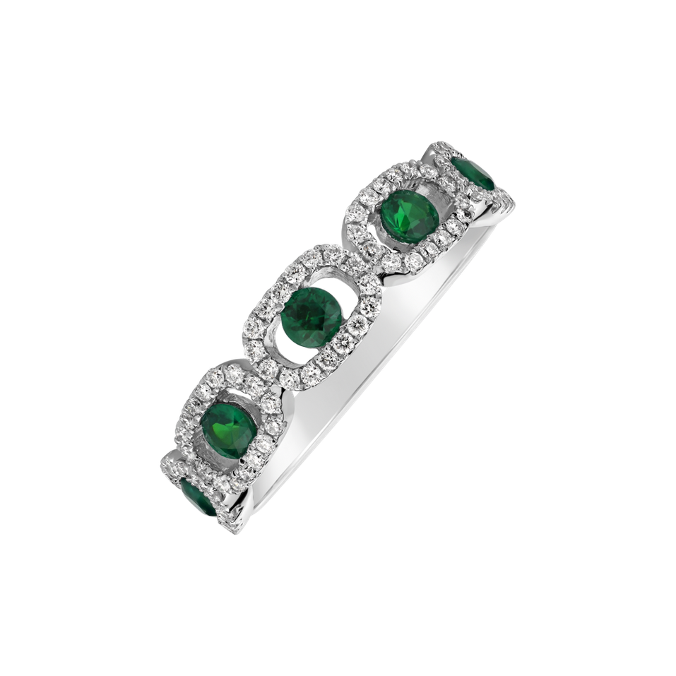 Prsten s diamanty a smaragdy Lexi