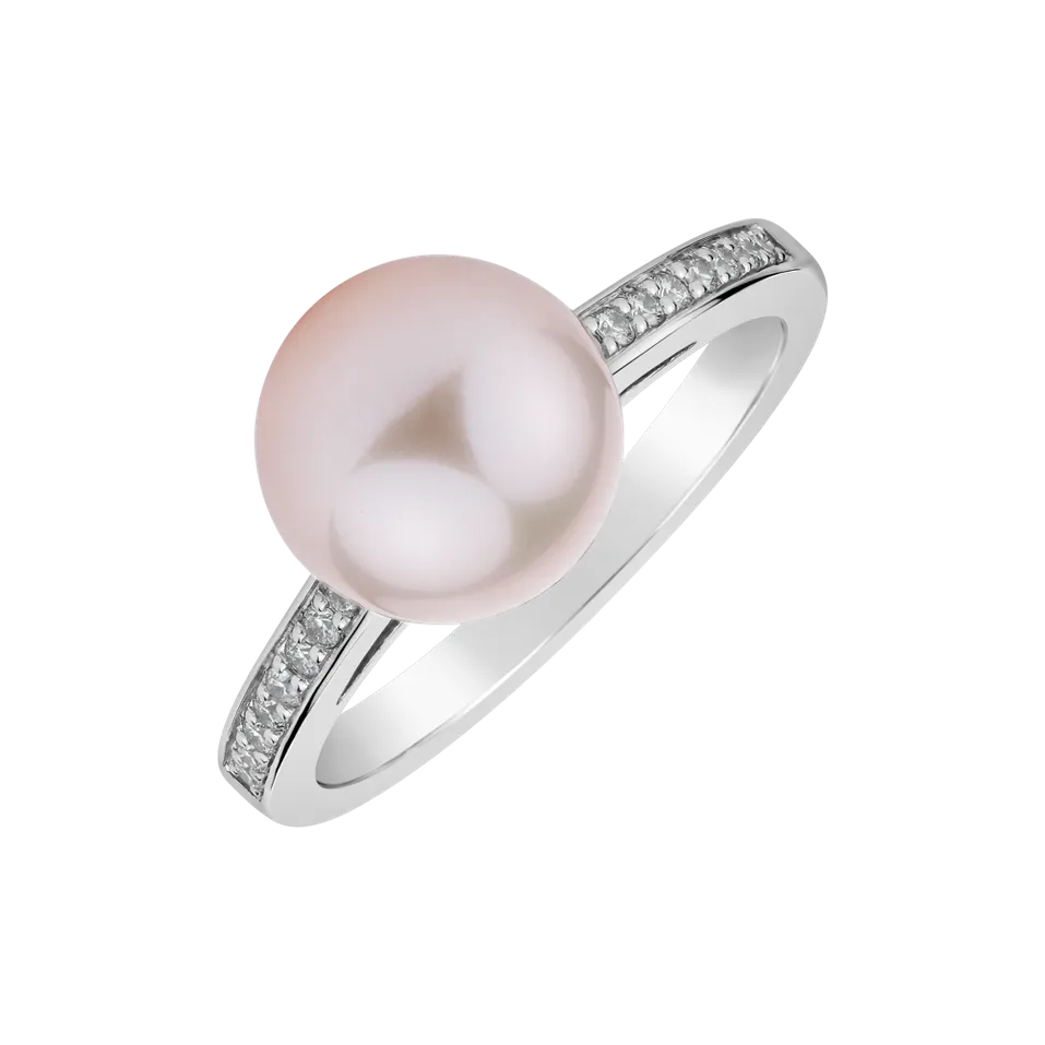Prsten s perlou a diamanty Sea Grace