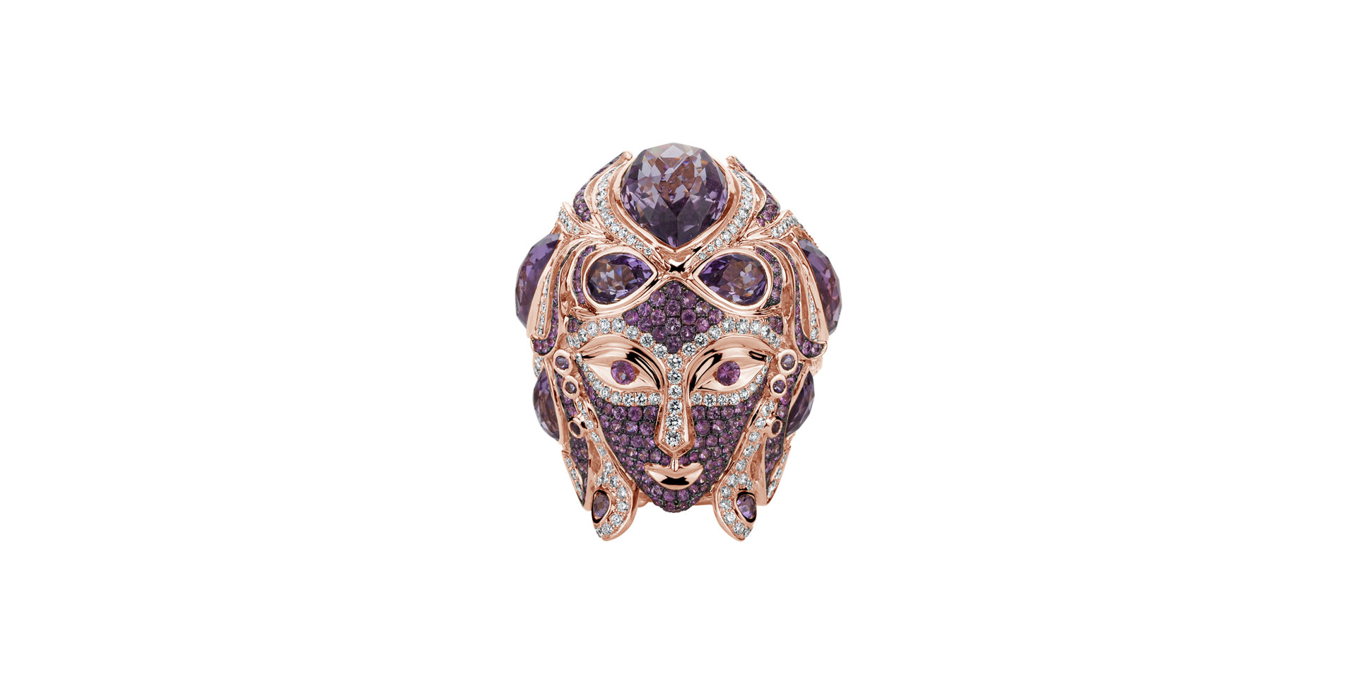 Prsten s diamanty, safíry a ametysty Sapphire Venus