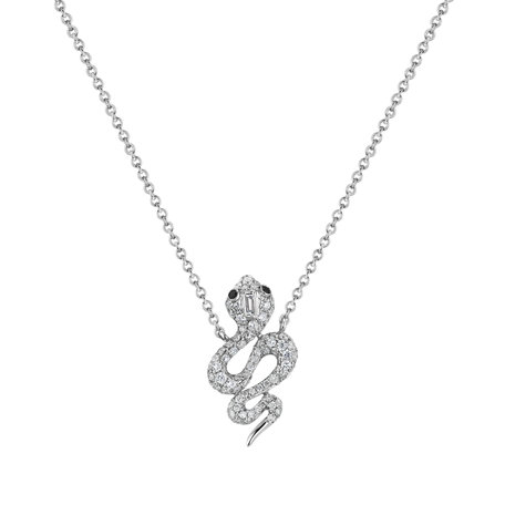 Náhrdelník s černými a bílými diamanty Snake of Eden