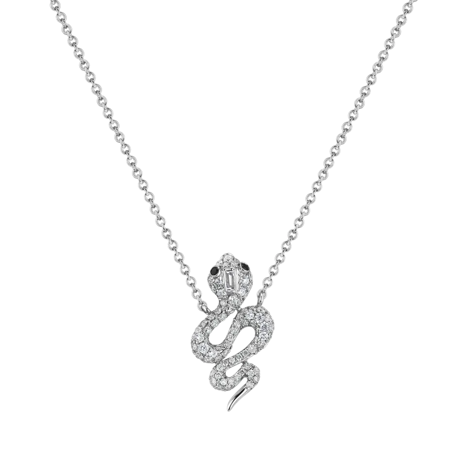 Náhrdelník s černými a bílými diamanty Snake of Eden