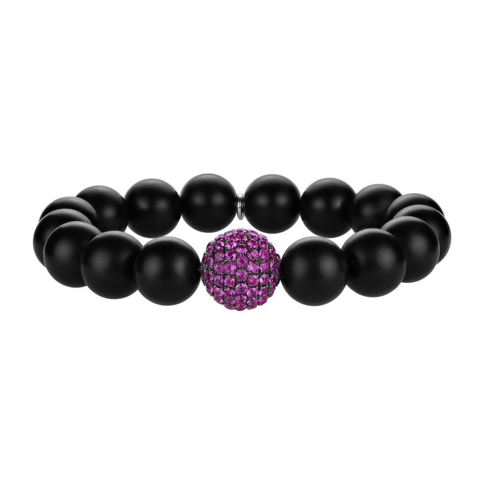 Náramek s rubínem a onyxem Ruby Onie