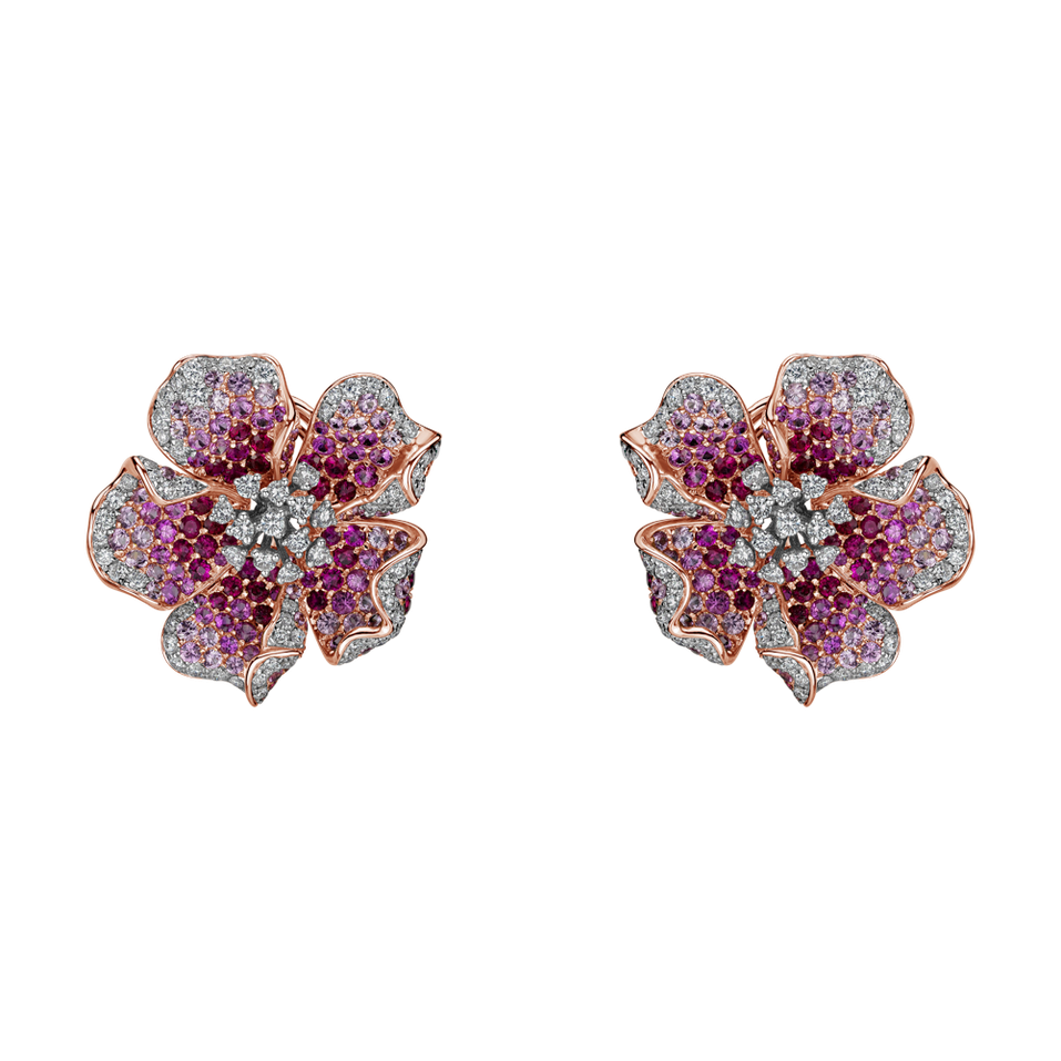 Náušnice s diamanty, rubíny a safíry Princess Jasmine