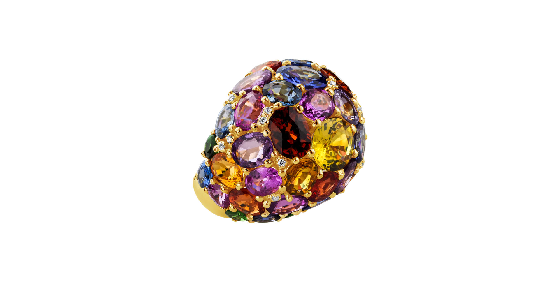 Prsten s diamanty, safíry a tanzanity Cheyenne