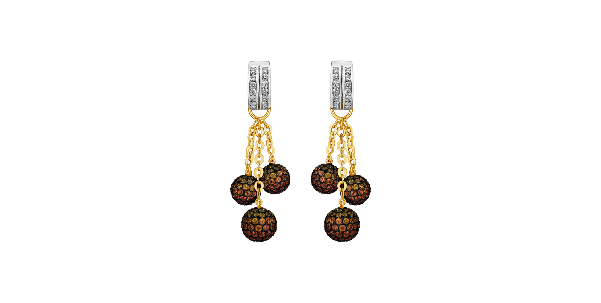 Náušnice s diamanty a safíry Daine