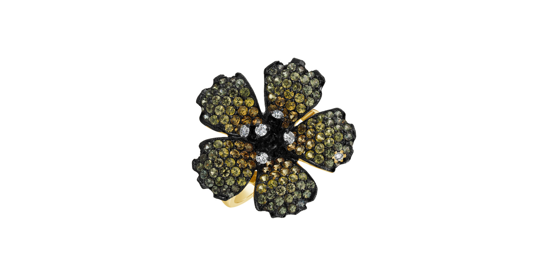 Prsten s diamanty a safíry Elfrieda