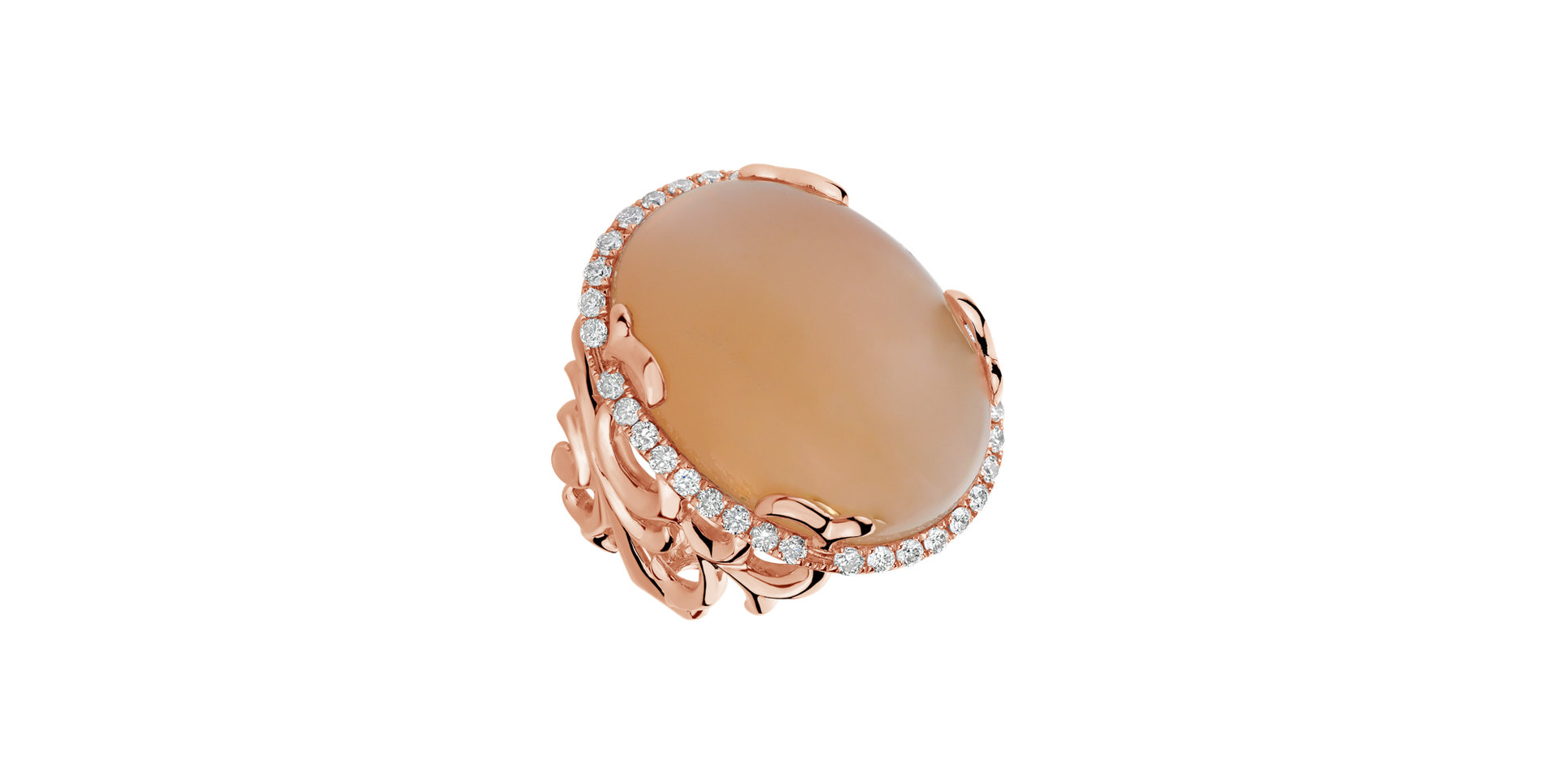 Prsten s měsíčním kamenem a diamanty Delpha