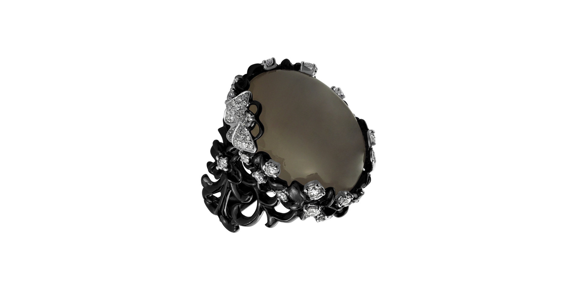 Prsten s měsíčním kamenem a diamanty Delois