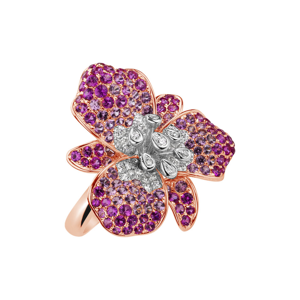 Prsten s diamanty a safíry Imperial Fantasy