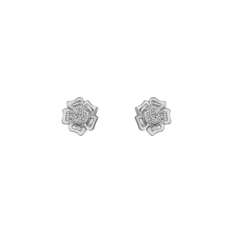 Náušnice s diamanty Shiny Rose Flowers