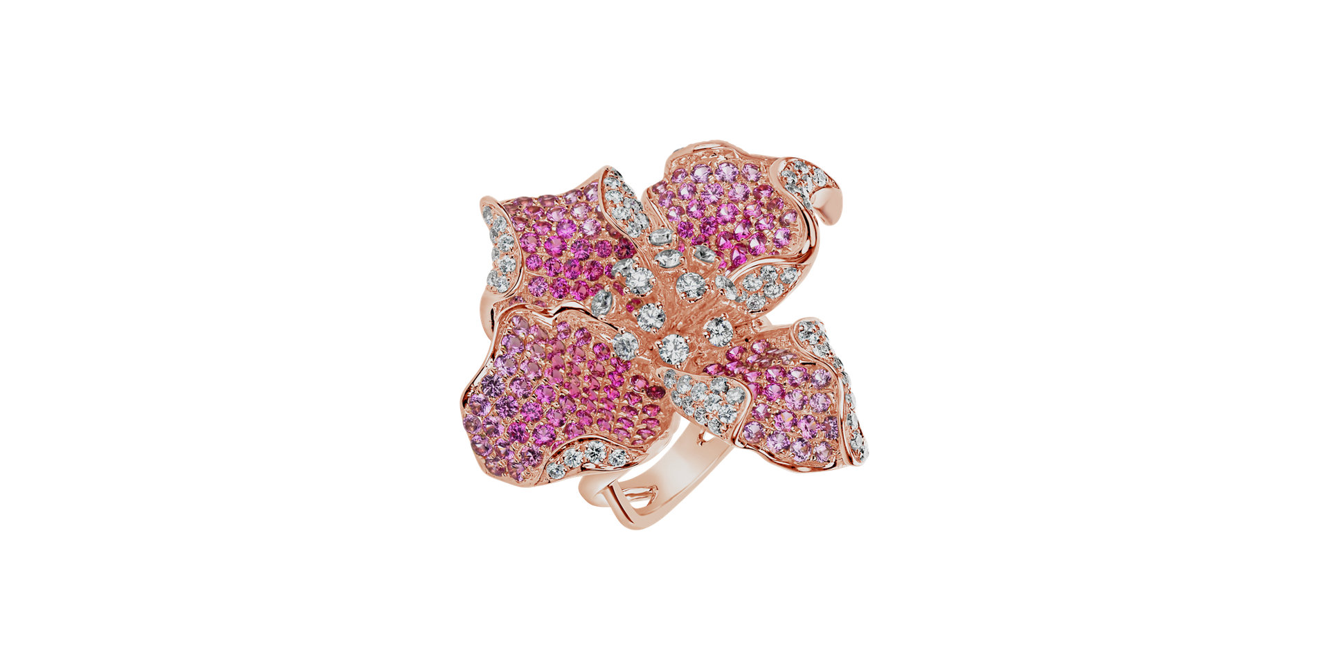 Prsten s diamanty a safíry Chic Jasmine