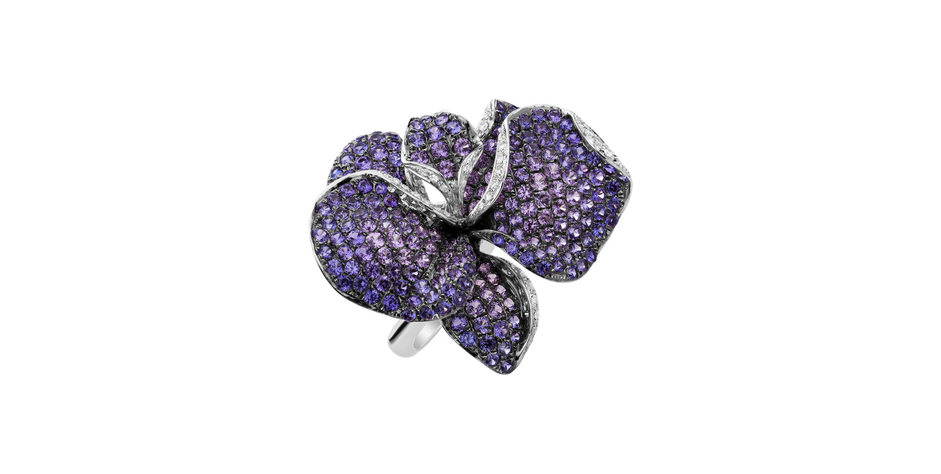 Prsten s diamanty a safíry Star Orchid