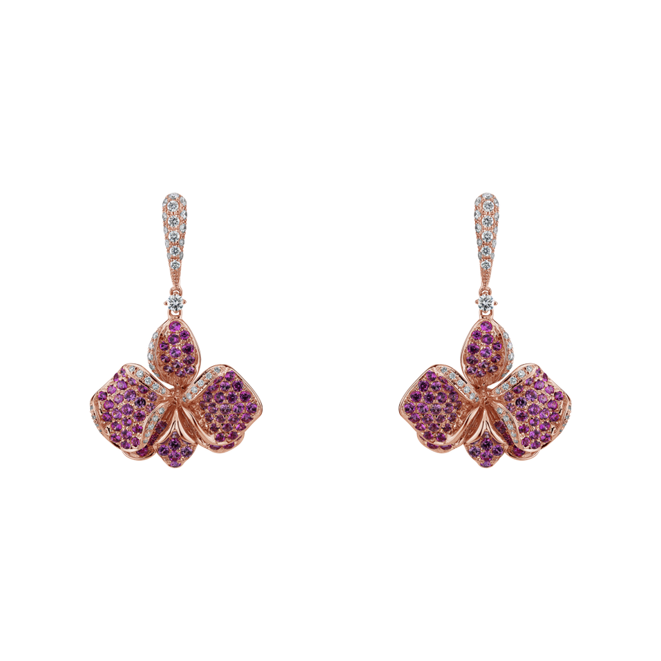 Náušnice s diamanty a safíry Iris