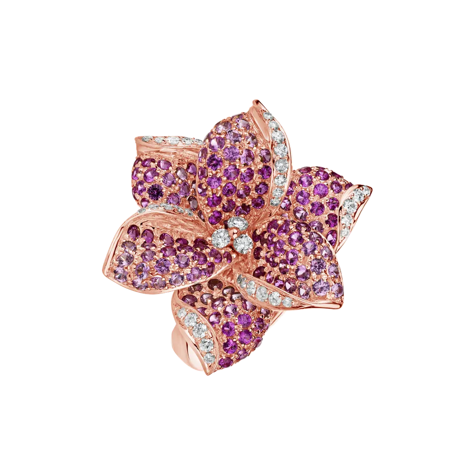 Prsten s diamanty a safíry Poetic Jasmine