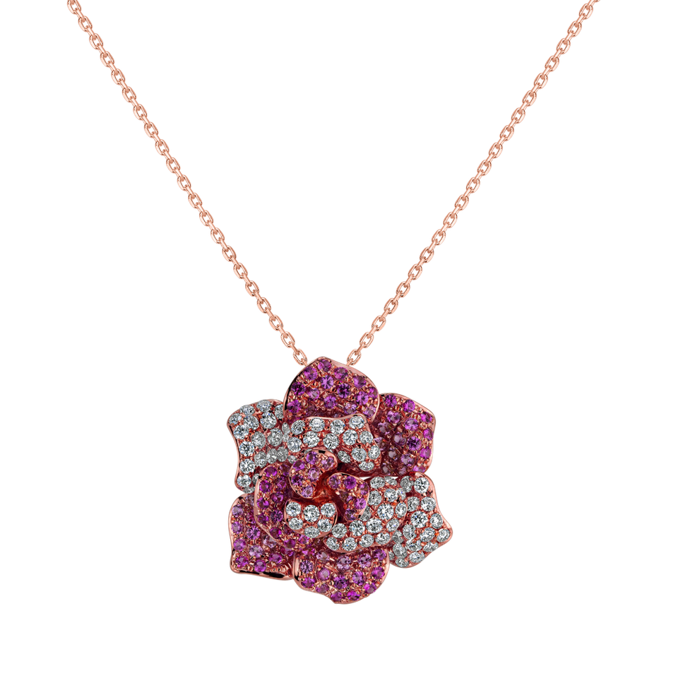 Přívěs s diamanty a safíry Poetic Magnolia