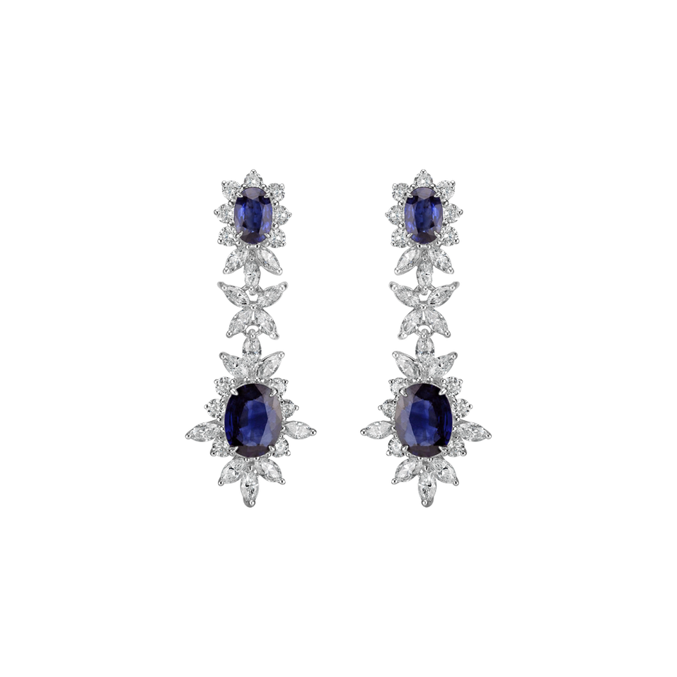 Náušnice s diamanty a safíry Countess Heaven