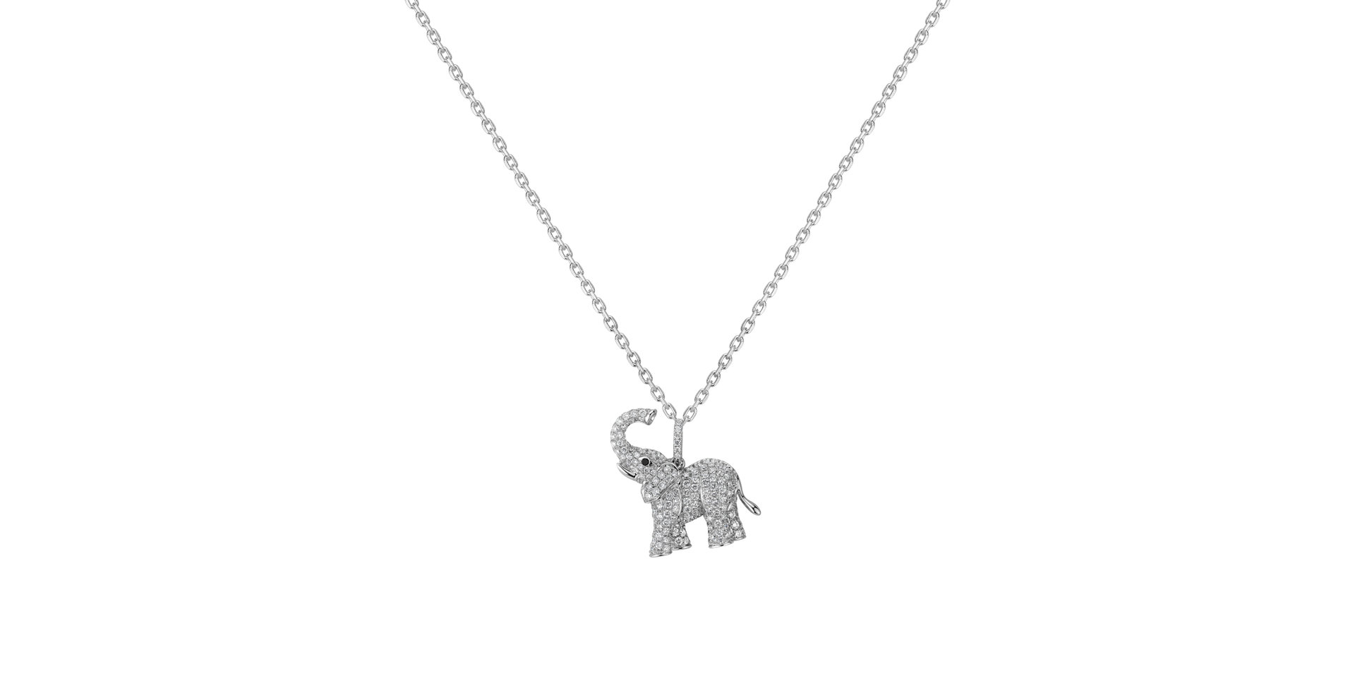 Přívěs s černými a bílými diamanty Heaven Elephant