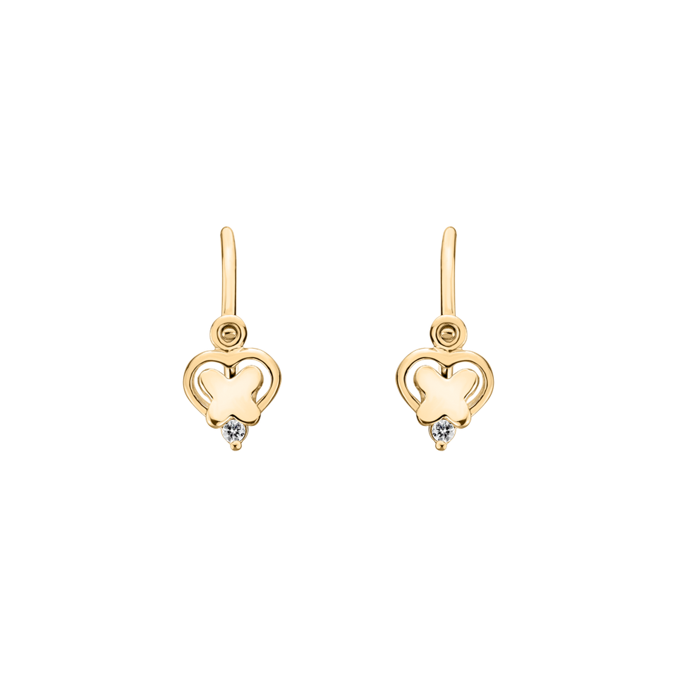 Dětské náušnice s diamantem Butterfly Harmony