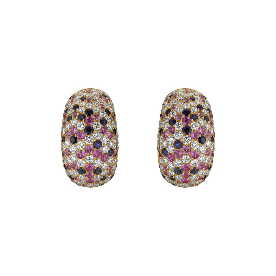 Náušnice s diamanty a safíry Sapphire Sky